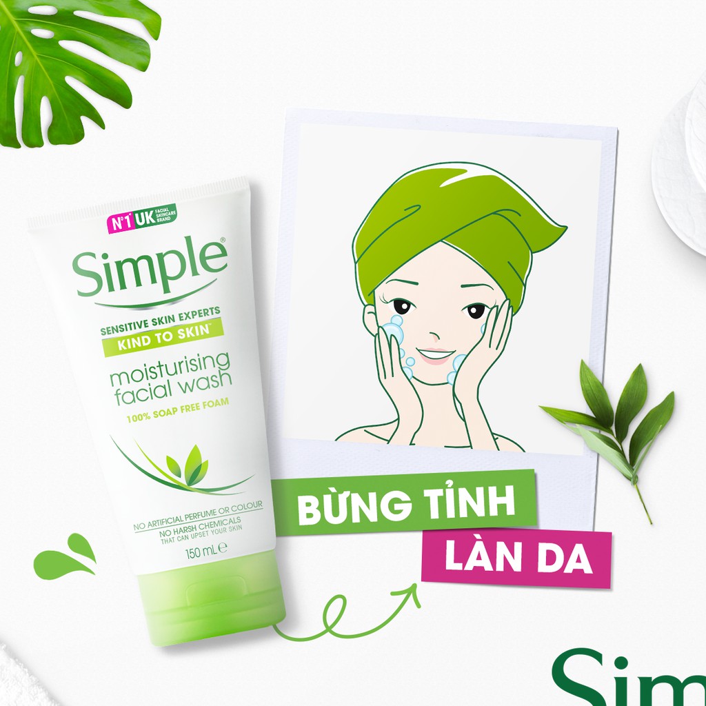 Sữa rửa mặt Simple dành cho da khô - Simple Moisturising Facial Wash 150ml | BigBuy360 - bigbuy360.vn