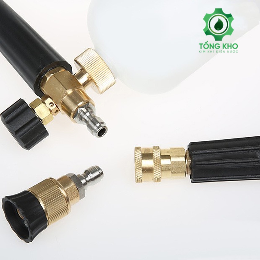 Đầu cái nối nhanh 1/4, nối béc súng xịt máy rửa xe áp lực cao ren vặn trong 14mm - Tổng kho kim khí điện nước