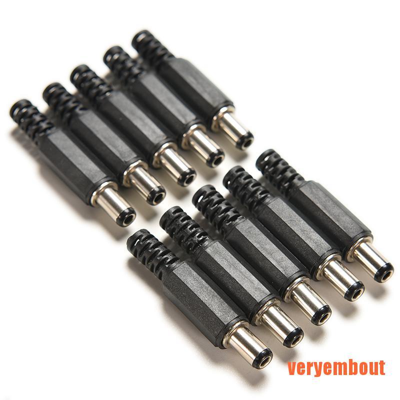 Set 10 Đầu Nối Nguồn DC 2.1mm / 5.5mm Màu Đen