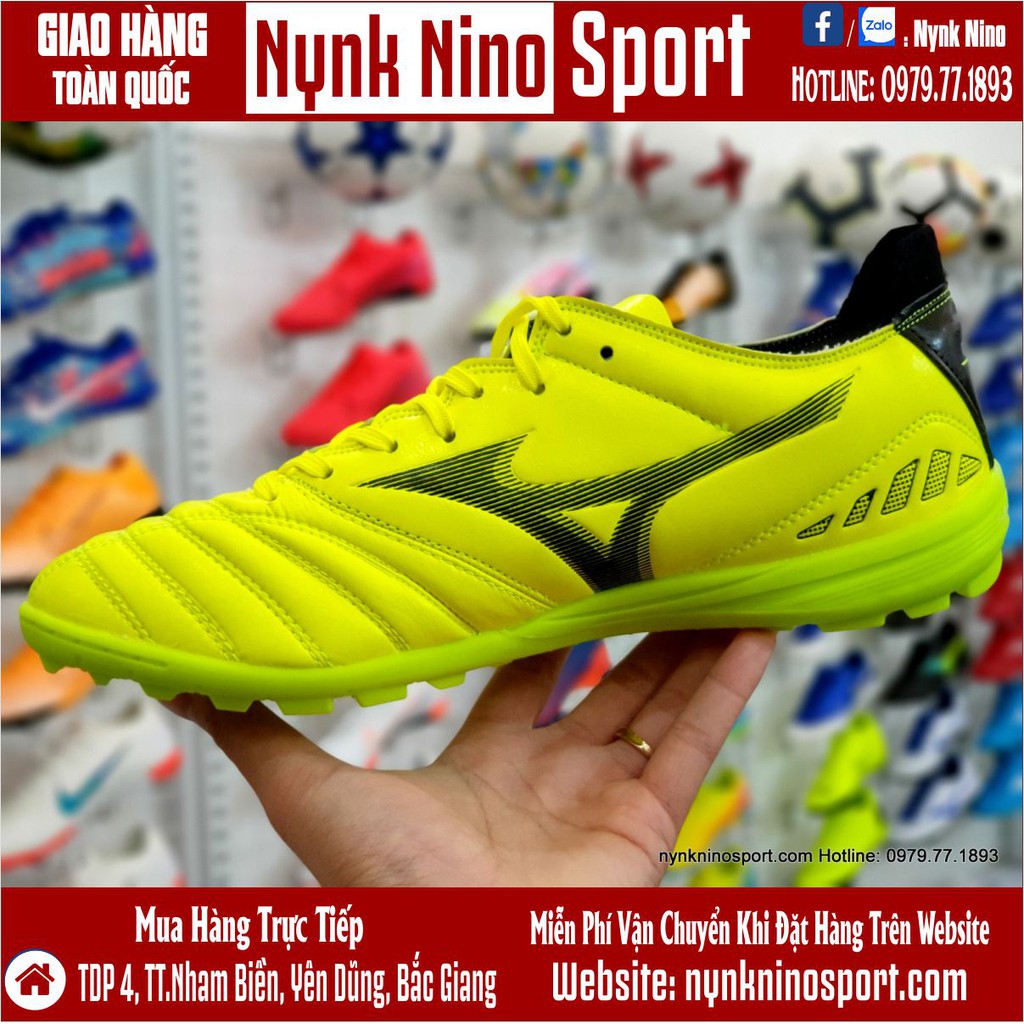 Giày Bóng Đá Mizuno Morelia Neo III Vàng Vạch Đen TF