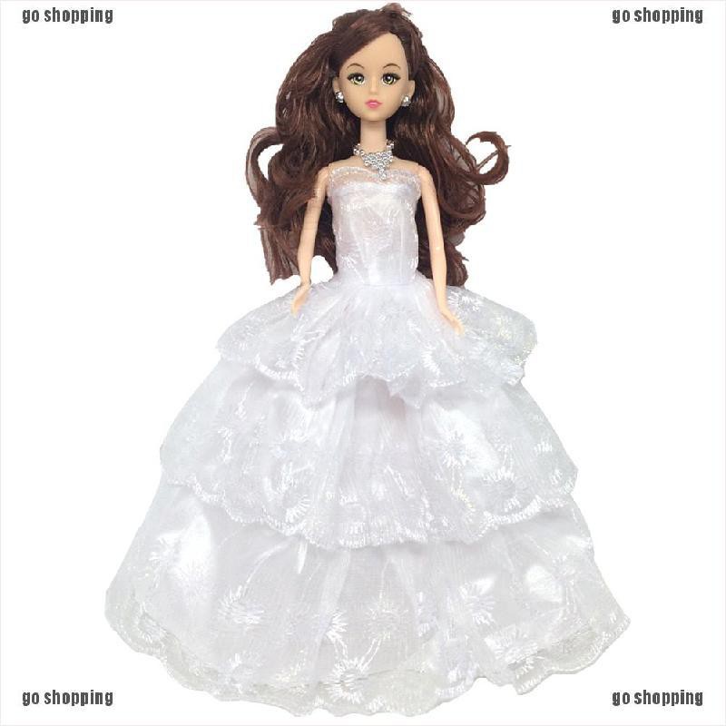 {go shopping}Handmade 3 Layers Wedding Dress Party Gown Clothes Outfits For Barbie Doll Gift