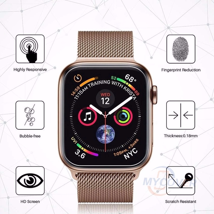 Miếng Dán Mềm Trong Suốt Bảo Vệ Màn Hình Cho Đồng Hồ Thông Minh Apple Watch 41mm 45mm 44mm 42mm 40mm 38mm 7 6 SE 5 4 3 2 1