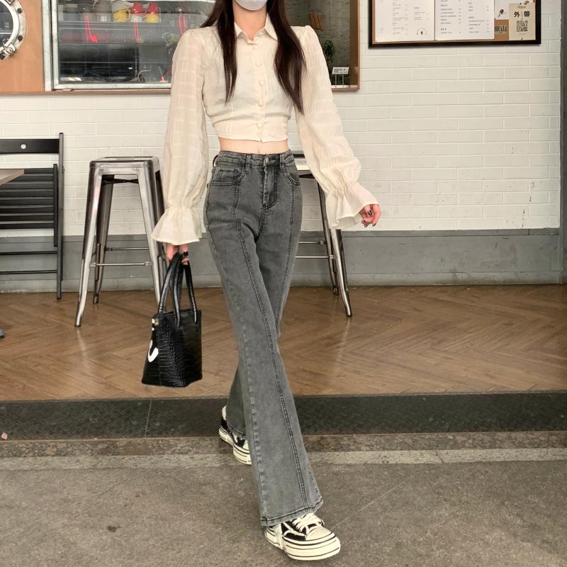 Quần Jean Dài Lưng Cao Dáng Ôm Thời Trang Cá Tính Cho Nữ