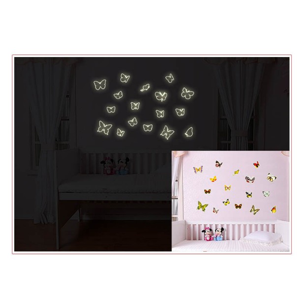 Decal trang trí tường - Bươm Bướm - DẠ QUANG