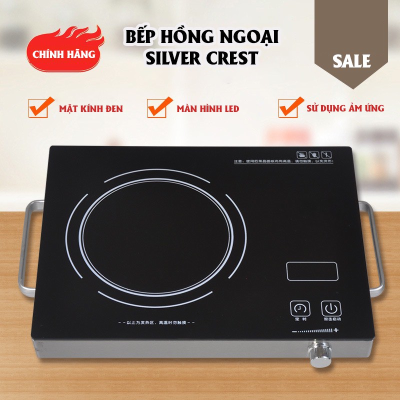 Bếp hồng ngoại SILVER CREST, bếp hồng ngoại đơn - Công Suất 2000W, mặt kính chịu lực cao cấp, dùng cho mọi loại nồi