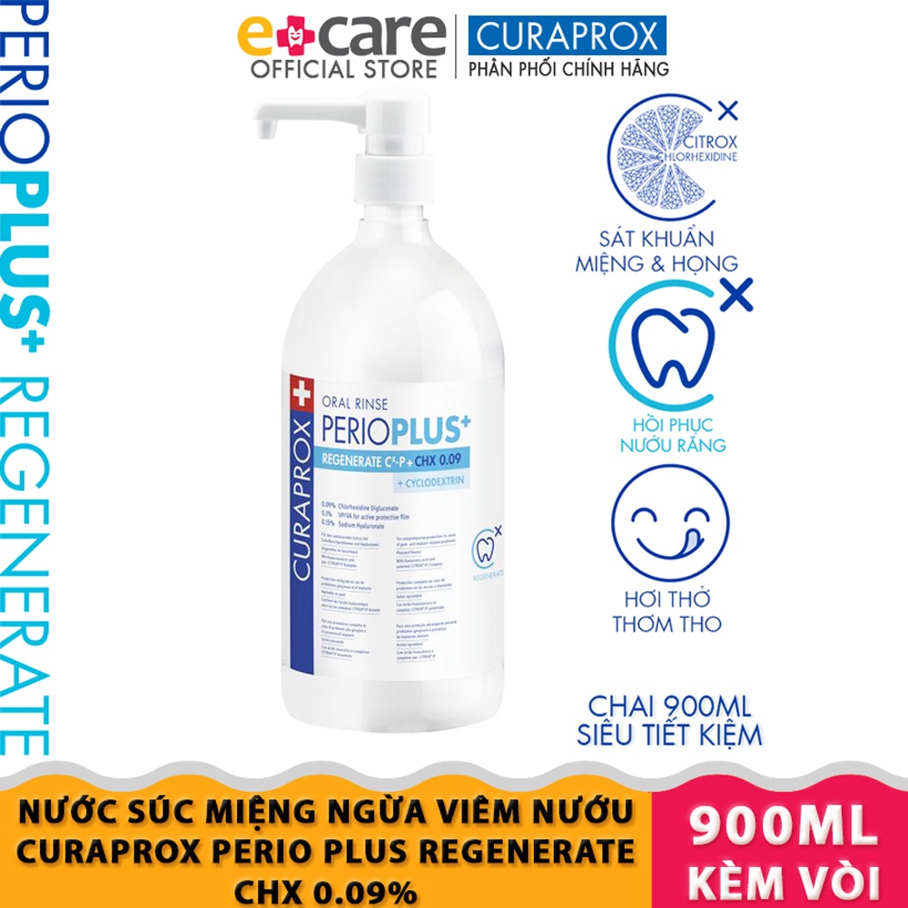 Nước súc miệng ngừa sưng viêm nướu Curaprox Perio Plus 900ml - Thụy Sĩ