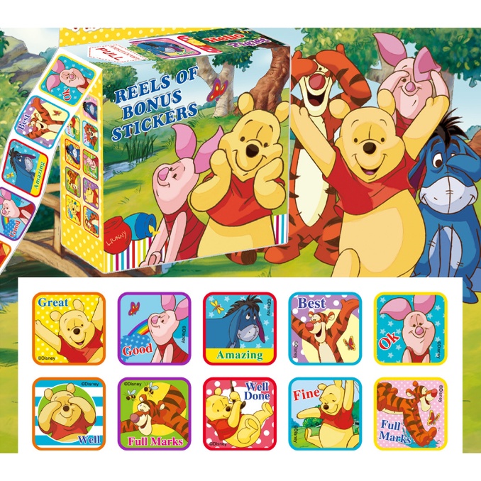 Đồ chơi phần thưởng,giải trí an toàn cho trẻ,combo 2 set mỗi cuộn 200 miếng sticker các nhân vật hoạt hình cho bé dán