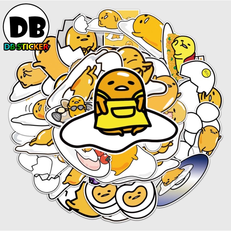 Hình dán sticker graffiti trứng lười hoạt hình hoạt hình dễ thương cá tính - DB.109