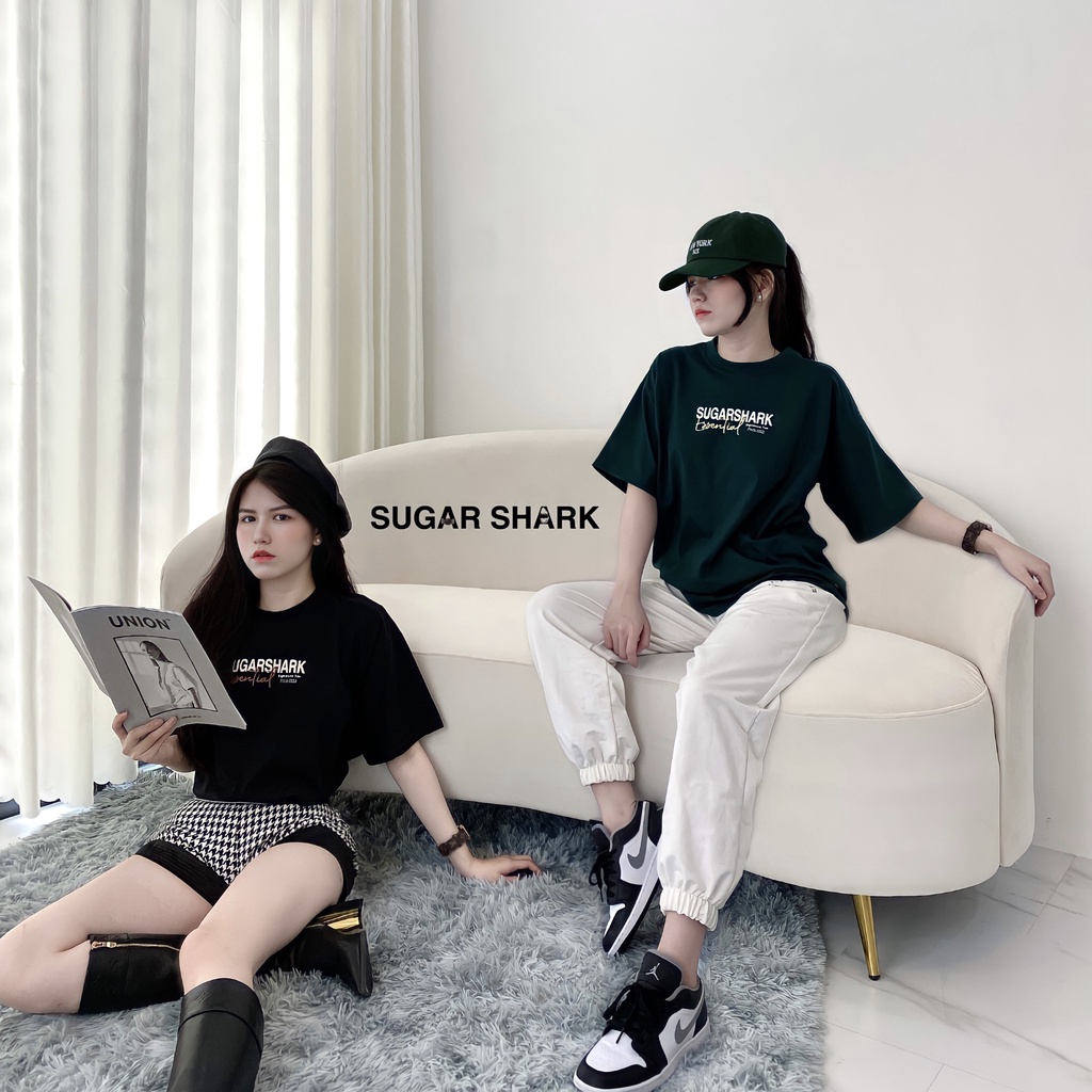 Áo Thun Basic In Nổi LocalBrand SUGAR SHARK " Signature Tee " Tay Lỡ Unisex Nam/Nữ