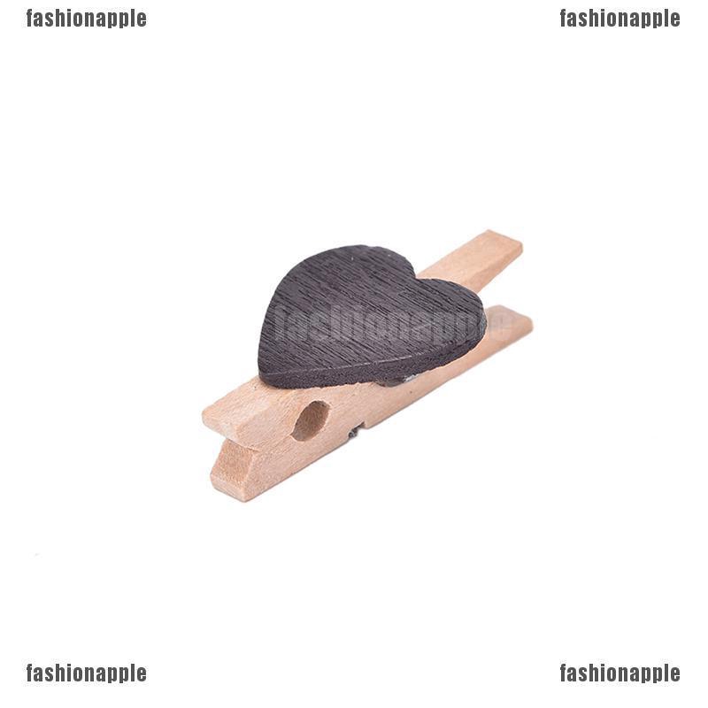 Bộ 20 kẹp gỗ hình trái tim mini dễ thương