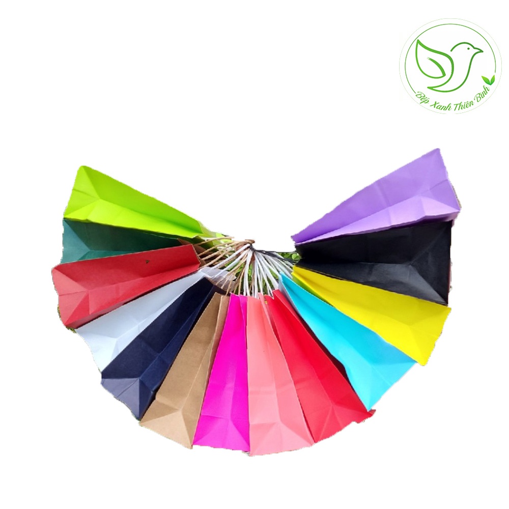 10 Túi đựng quà, túi giấy nhiều màu, nhiều size có quoai chắc chắn, sang trọng, bền bỉ, an toàn với môi trường