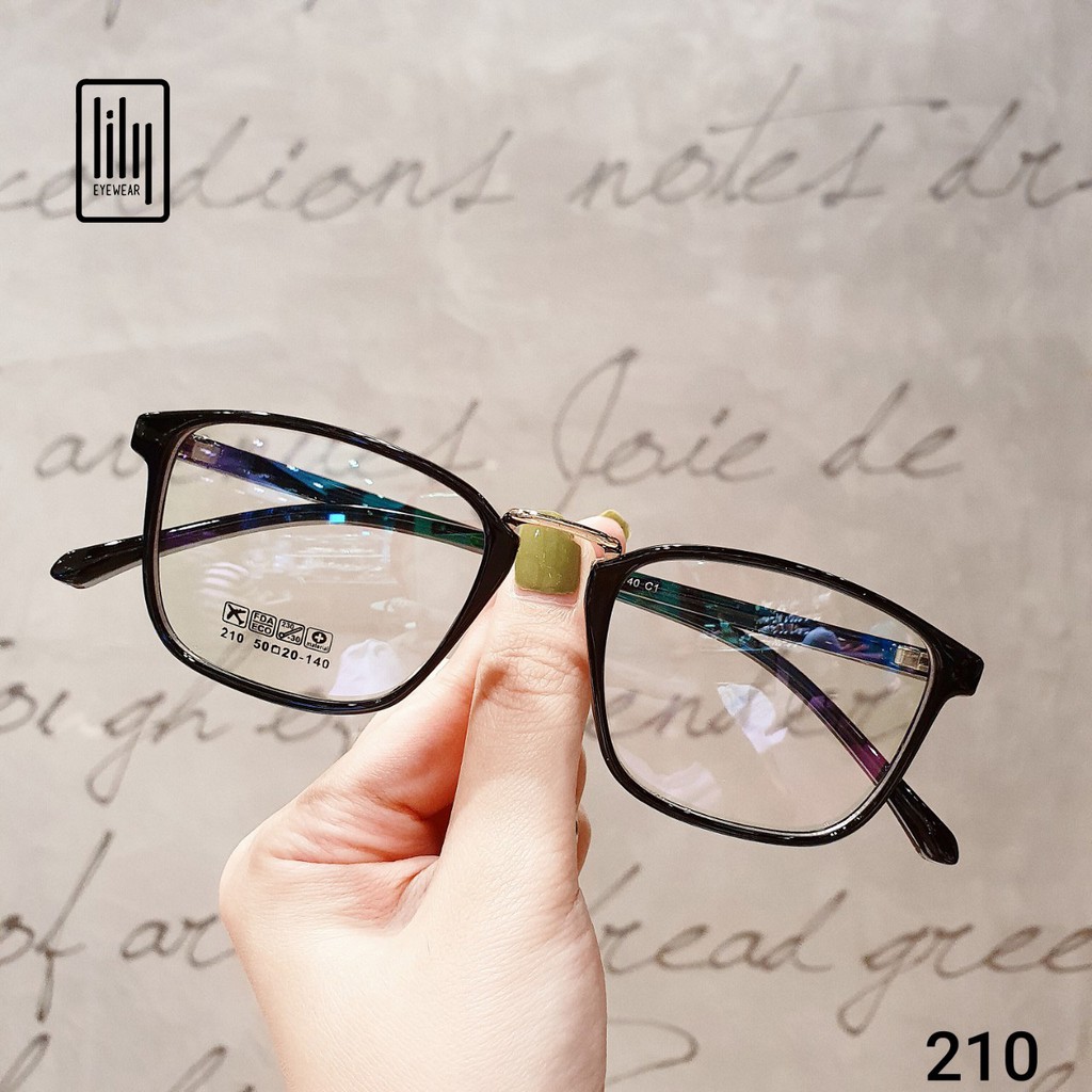 [Mã 2611THTRANG100K hoàn 10% xu đơn 99K] Gọng kính cận Lilyeyewear nhựa dẻo hàn mắt vuông nhiều màu sắc lựa chọn 210