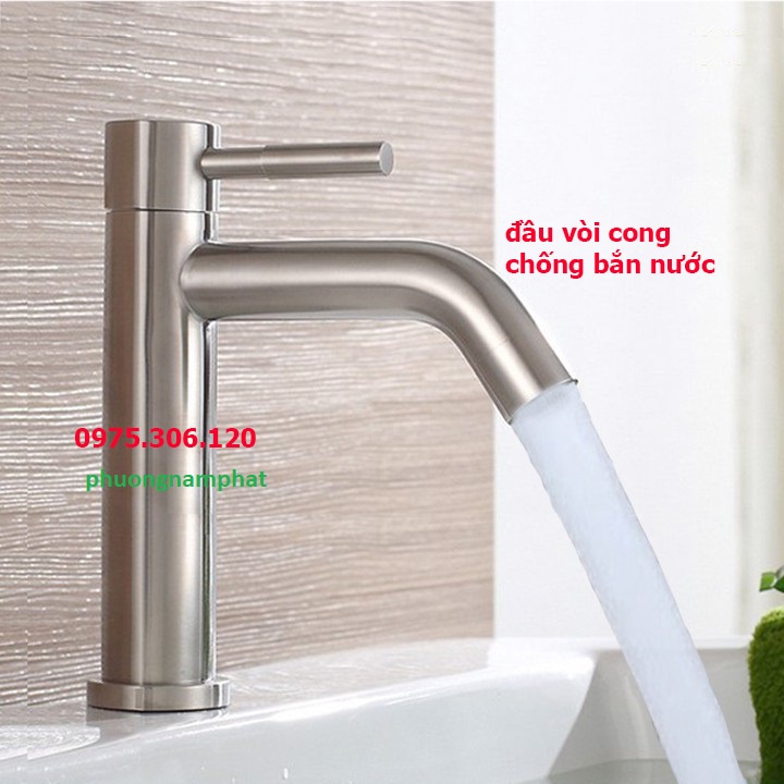 Vòi Rửa Mặt Lavabo Lạnh 100% INOX 304 N6000 Fotar dùng cho nước đảm bảo tốt chuẩn LA ĐIẾU