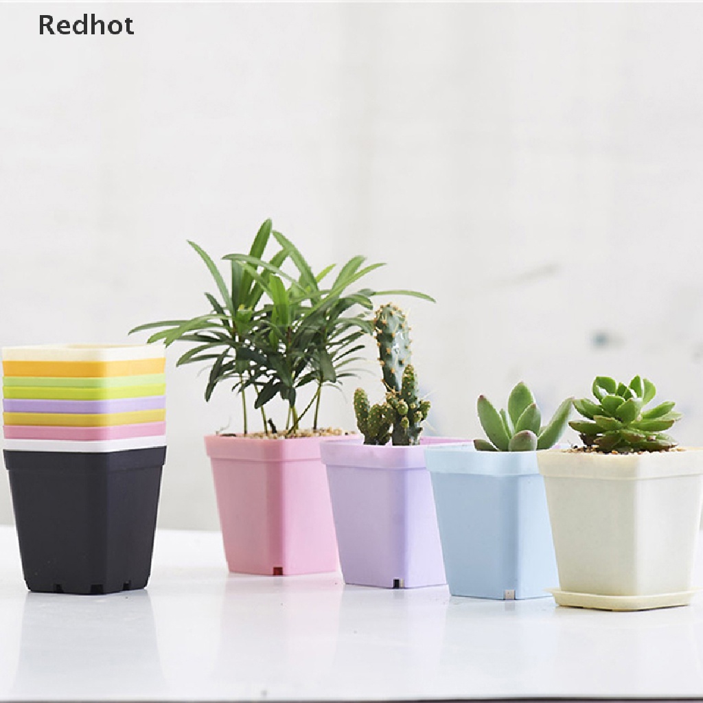 Bộ 10 Chậu Hoa Bằng Nhựa Hình Vuông