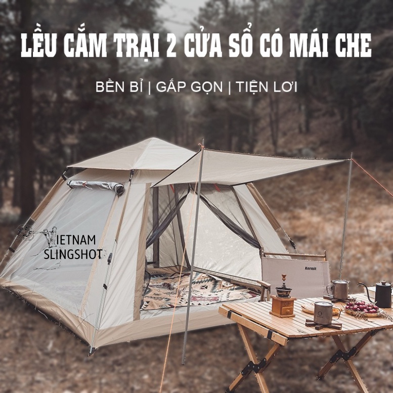 Lều dã ngoại tự bung 4-6 người chống nước chống tia tử ngoại KT 2m4x2m4 - Lều cắm trại du lịch-DCP8