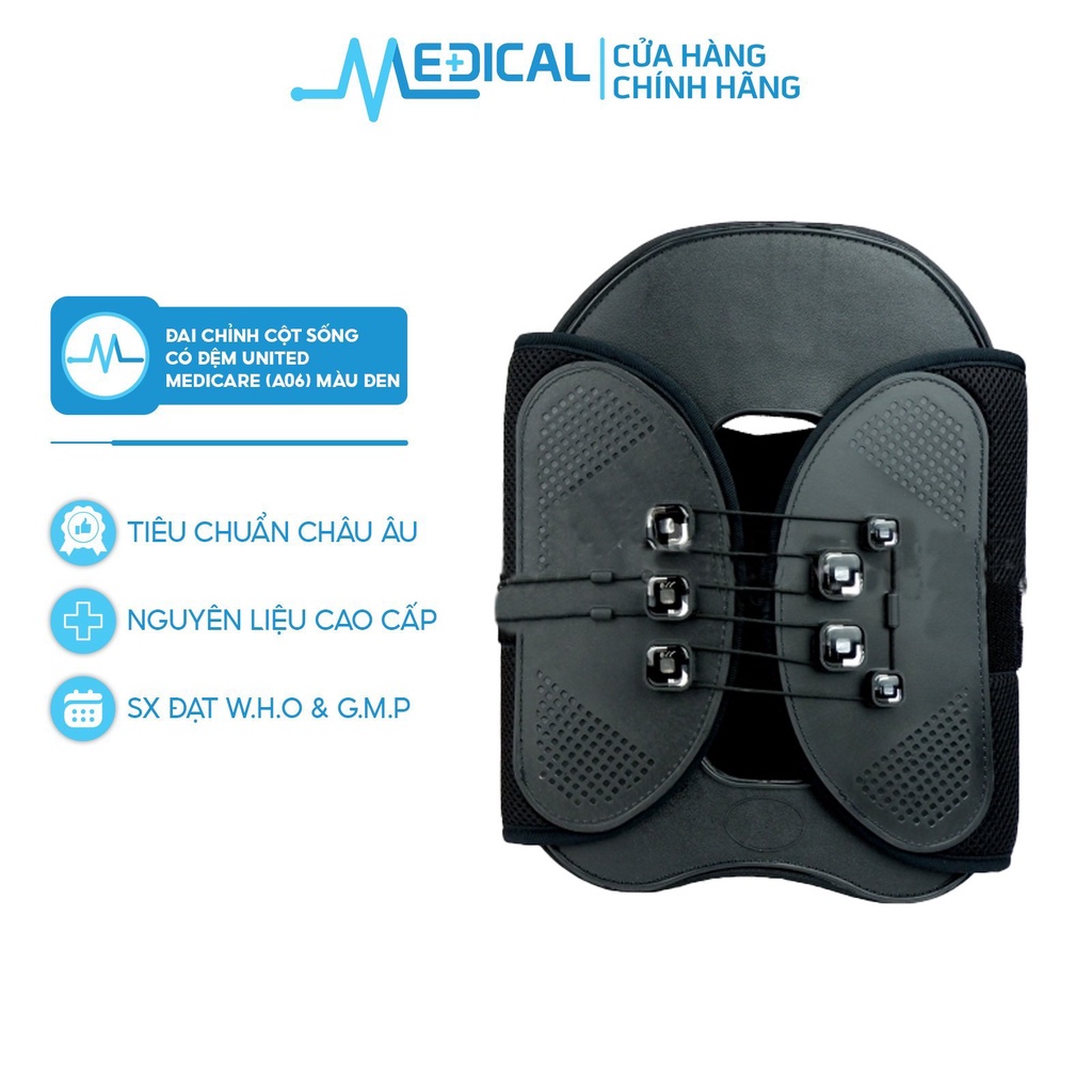 Đai lưng chỉnh hình cột sống có đệm United Medicare A06 màu đen - MEDICAL