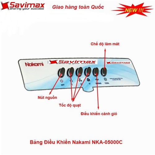 Quạt điều hòa hơi nước làm mát không khí NAKAMI NKA-05000C GIÁ RẺ CỰC SOCK