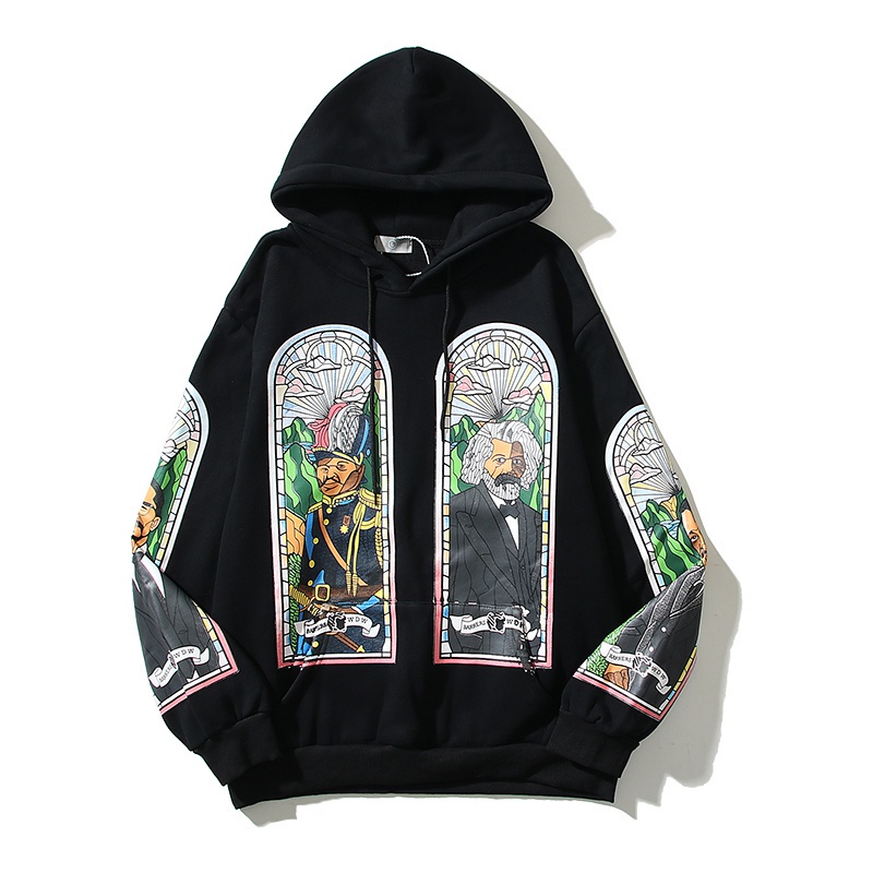 Hàng Có Sẵn Áo Hoodie Cotton Tay Dài In Hình Tượng Tôn Giáo Unisex
