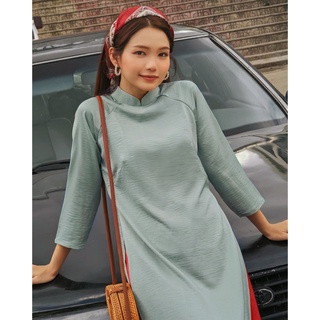 Set Áo Dài Rosemary Lụa Tây Thi Xanh Ngọc