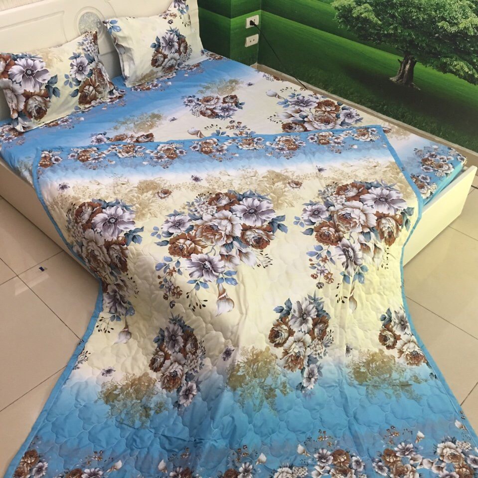 Bộ chăn ra cotton 5 món cúc trắng