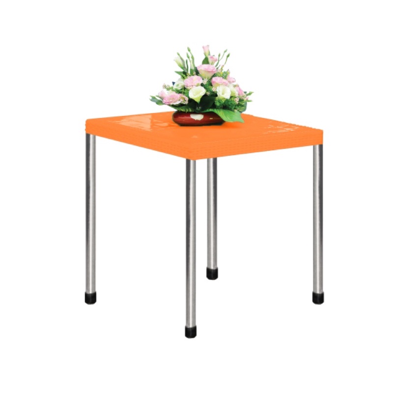 Bàn vuông chân inox cà phê