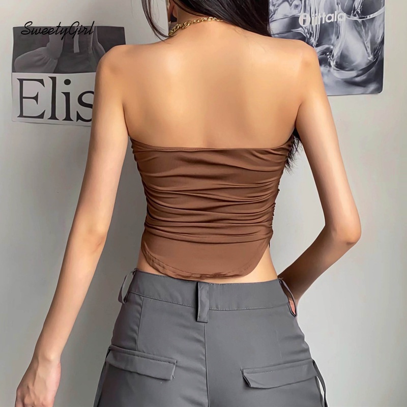 Áo Ống Màu Trơn Ôm Eo Quyến Rũ Thời Trang 2022 Cho Nữ