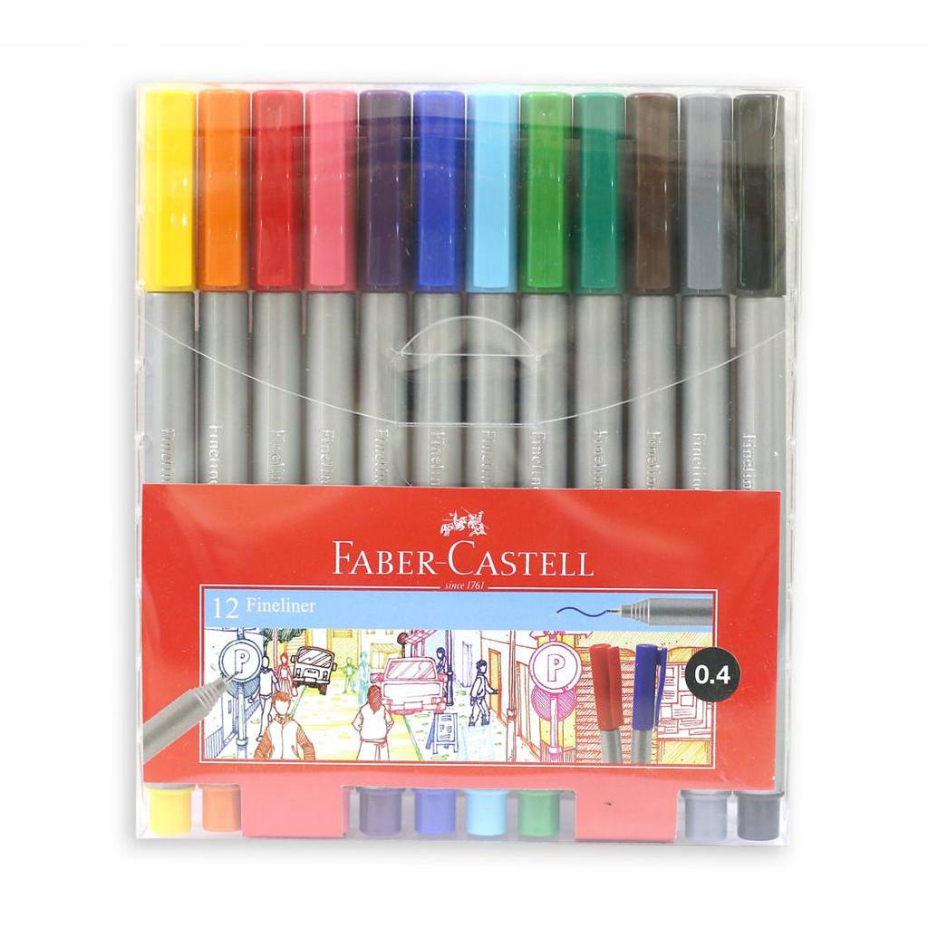 Bút dạ kim nắp kẹp 12 màu Faber 150712 - Faber-Castell