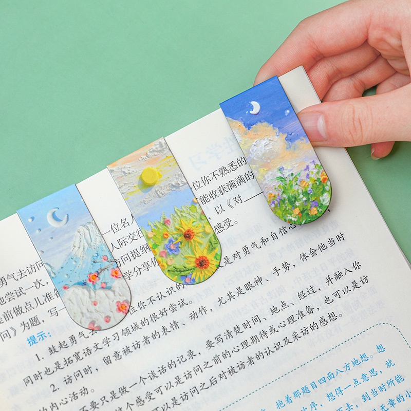 Kẹp Đánh Dấu Sách Từ Tính 2 Mặt In Hình Cho Giáo Viên / Học Sinh / Người Yêu