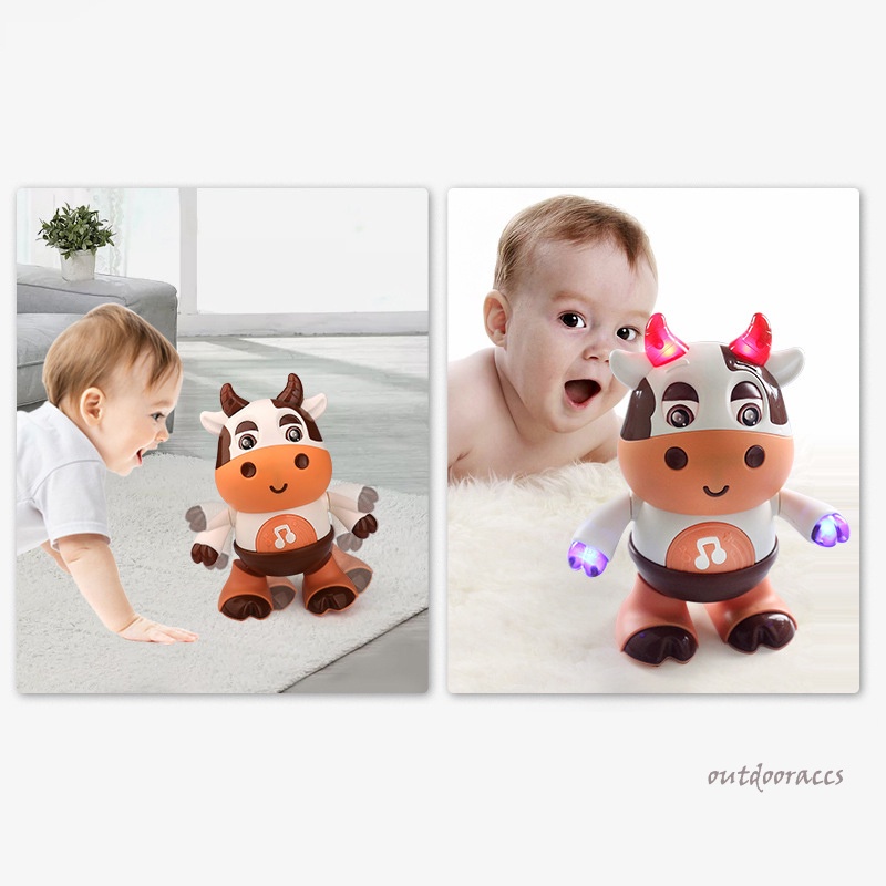 Đồ chơi robot nhảy múa hình chú bò sử dụng pin vui nhộn đáng yêu dành cho bé