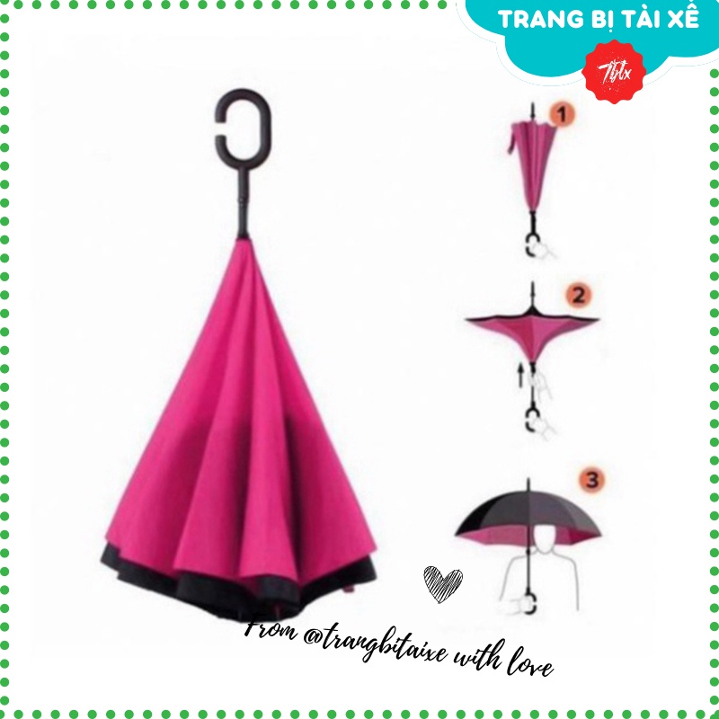 Ô gấp ngược che mưa che nắng ngoài trời tốt cho các bác tài xế ô tô lúc xuống xe, đi bộ, chụp ảnh thiết kế sang trọng.