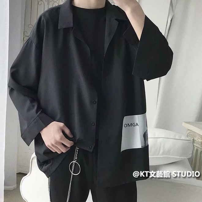 Áo Sơ Mi Tay Dài Phong Cách Retro Harajuku Cho Nam | BigBuy360 - bigbuy360.vn
