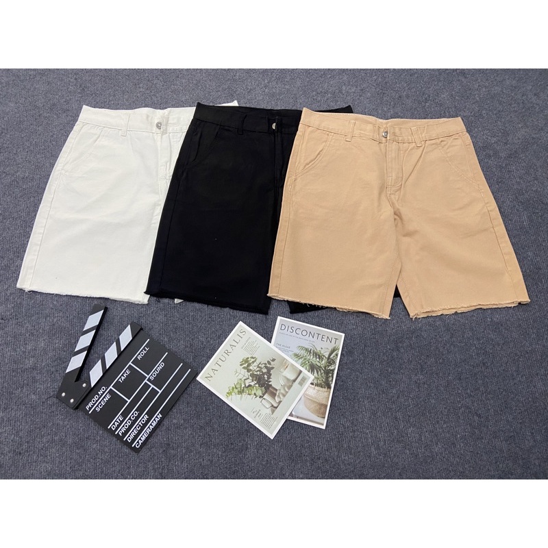 Quần Short Kaki Ống Rộng, Quần Đùi Thời Trang Unisex, Lửng From Hàn Quốc