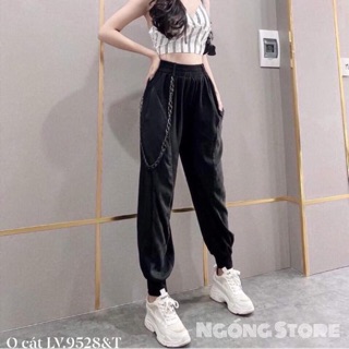 Quần baggy LV kèm dây xích - T