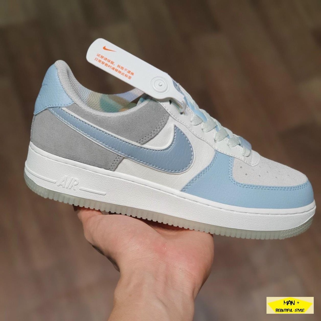 Giày thể thao Air Force 1 xám xanh bao chất, năng động dành cho nam và nữ, cặp đôi (FULL BOX + SALE)