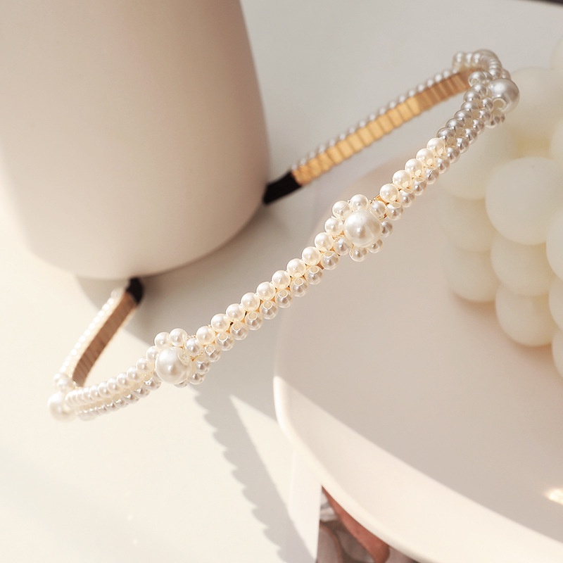 Băng đô đính hoa ngọc trai nhân tạo thời trang cho cô dâu