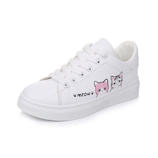 Giày sneaker đế bằng sticker Meow