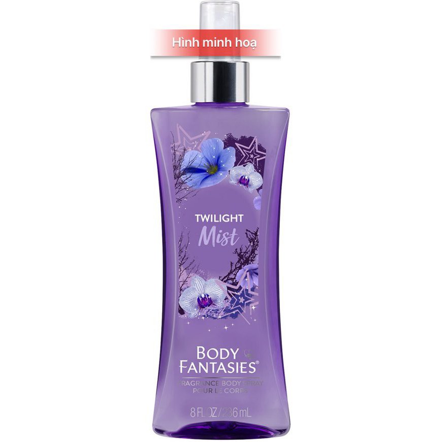 Set 4 chai nuớc hoa xịt toàn thân Body Fantasies Signature USA.