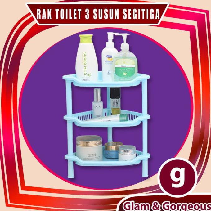 Kệ Nhựa Đựng Đồ Dùng Toilet 3 Tầng Rt014 - Màu Xanh Dương