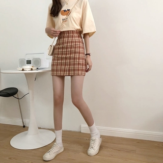 【Lisa】 Váy ngắn thời trang Check Chero cạp cao