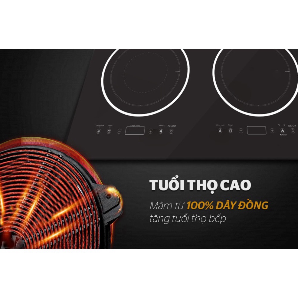 Bếp đôi điện từ hồng ngoại Sunhouse SHB8609 hàng chinh hãng bảo hành tại nhà