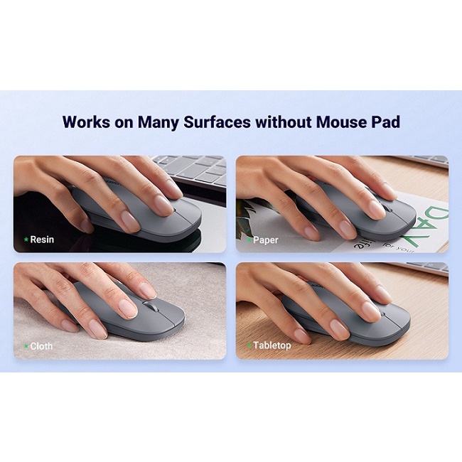 Chuột Không Dây 2.4G Silent Click 4000 DPI Siêu Mỏng Ugreen 90373  - Hàng Chính Hãng