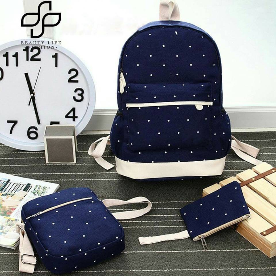 [HÀNG MỚI VỀ] Hot Bộ 3 món balo thời trang , balo vải ,balo nữ,baloteen,balo đi học,balo hot,balo xi