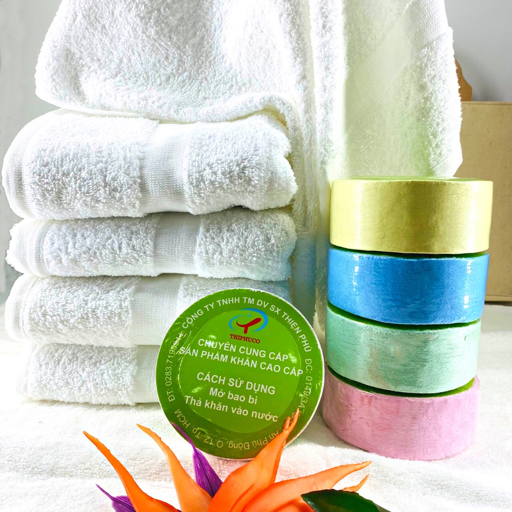 Khăn Tắm Nén Du Lịch Thiện Phú 50*100, Khăn Nén Cotton Vải Sợi Tự Nhiên Thấm Nước Tốt Tái Sử Dụng
