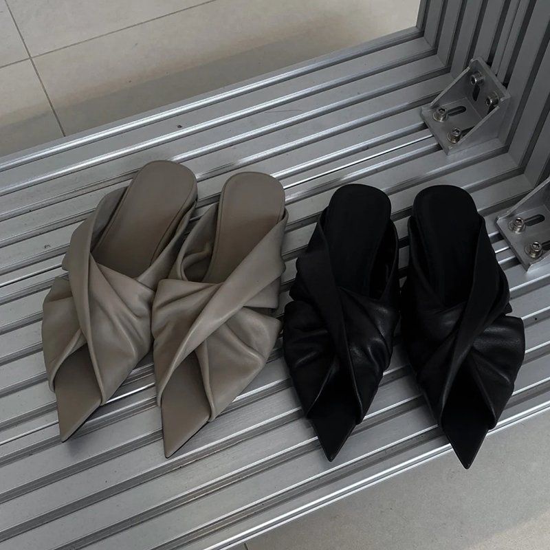 Giày Muller Mũi Nhọn Hở Ngón Phong Cách Thời Trang Xuân Hè Mới 2022