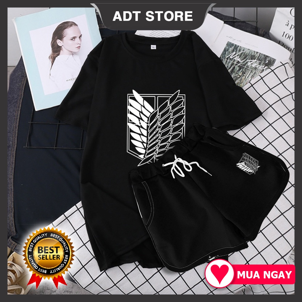 HOT🔥 Combo Áo Phông + quần Attack on TItan Anime mẫu mới cực chât rẻ vô địch