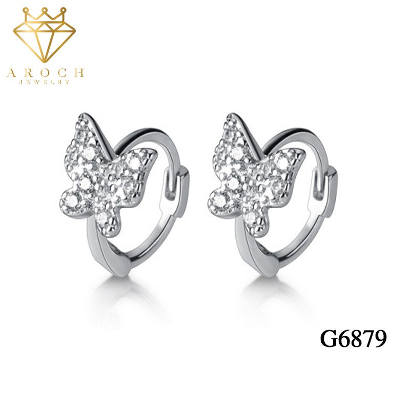 Khuyên tai bạc Ý s925 cánh bướm nhỏ xinh G6879 - AROCh Jewelry