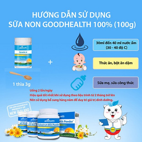 Sữa bò non 100% Goodhealth Colostrum 100%