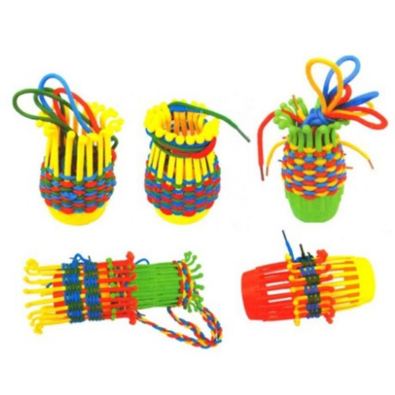 Bộ luồn dây đan giỏ nhựa - Phát triển kĩ năng sáng tạo và tập trung cho bé.