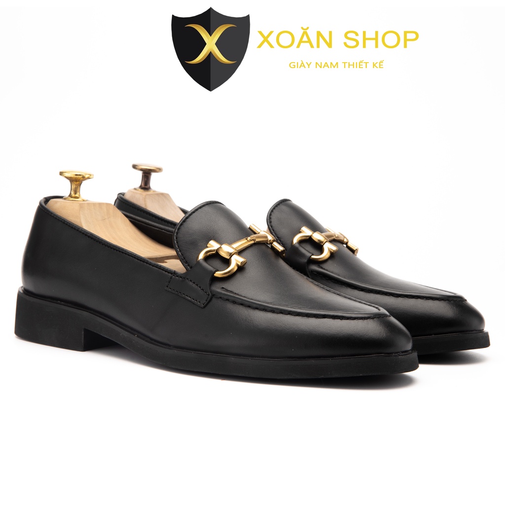 Giày Lười Nam Công Sở XOĂN SHOP Da Bò Thật Size 38 Đến 43 Màu Đen - G062