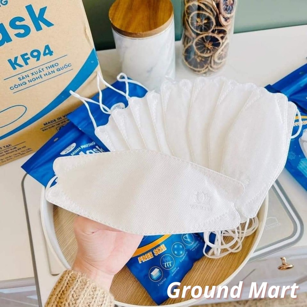 Thùng 30 gói 300 cái khẩu trang KF94 Minh Phương 4D, 4 lớp lọc không khí, kháng khuẩn, chống bụi
